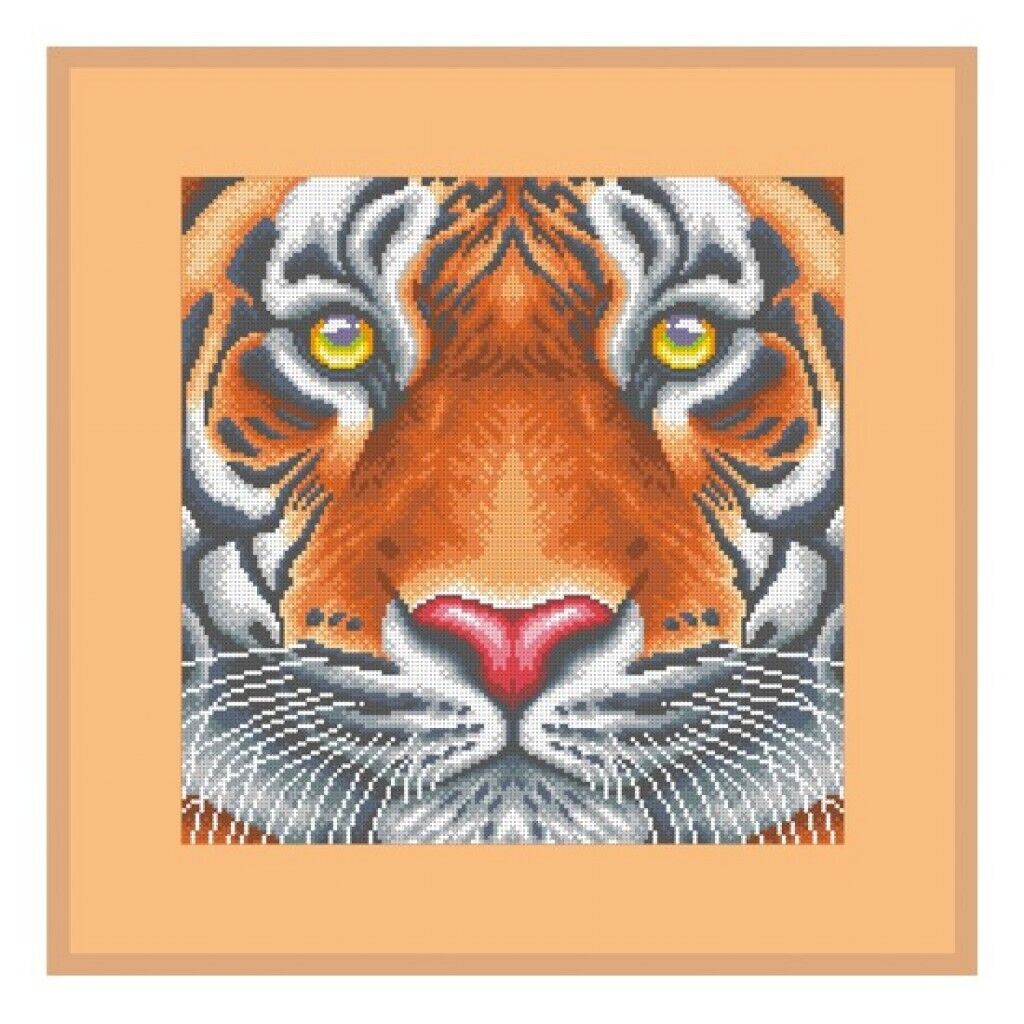 Bead Embroidery Kit Tiger Bead needlepoint Beadwork Bead stitching