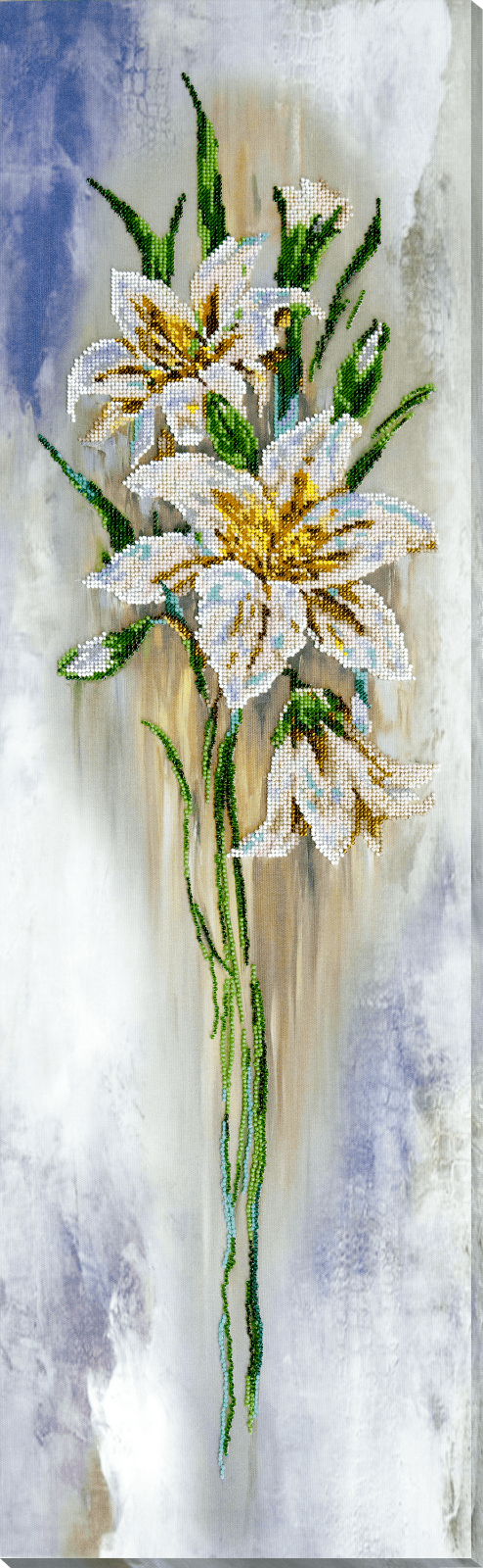 Bead Embroidery Kit Lilies Flowers Bead stitching Beadwork Bead needlepoint DIY