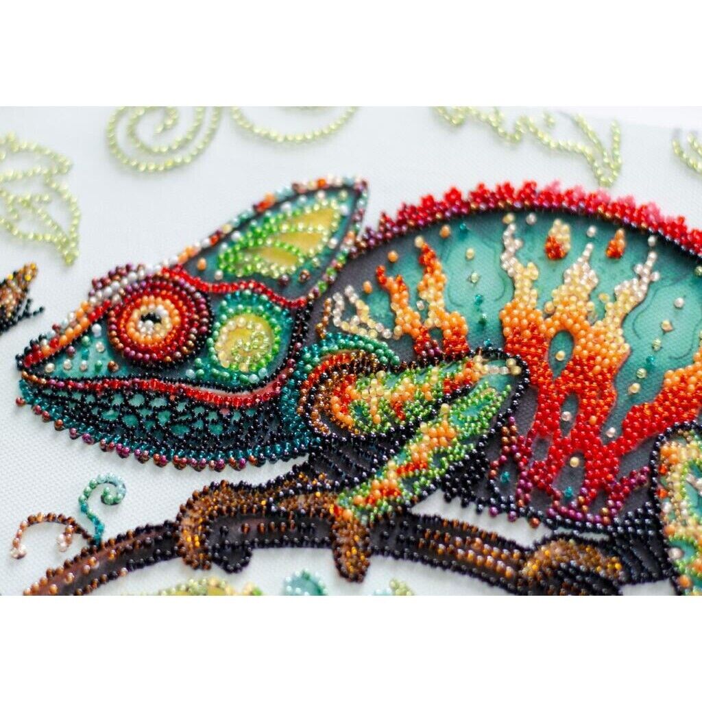 Bead Embroidery Kit DIY Chameleon Bead needlepoint Beadwork Beading