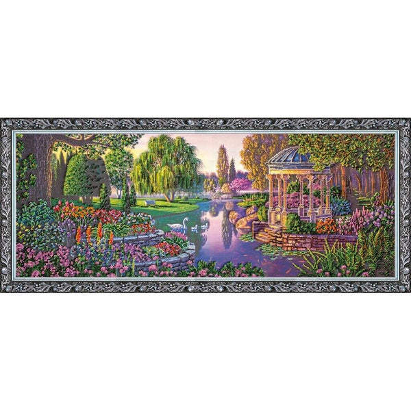 Bead Embroidery Kit On the lake Beaded stitching Bead needlepoint Beadwork DIY