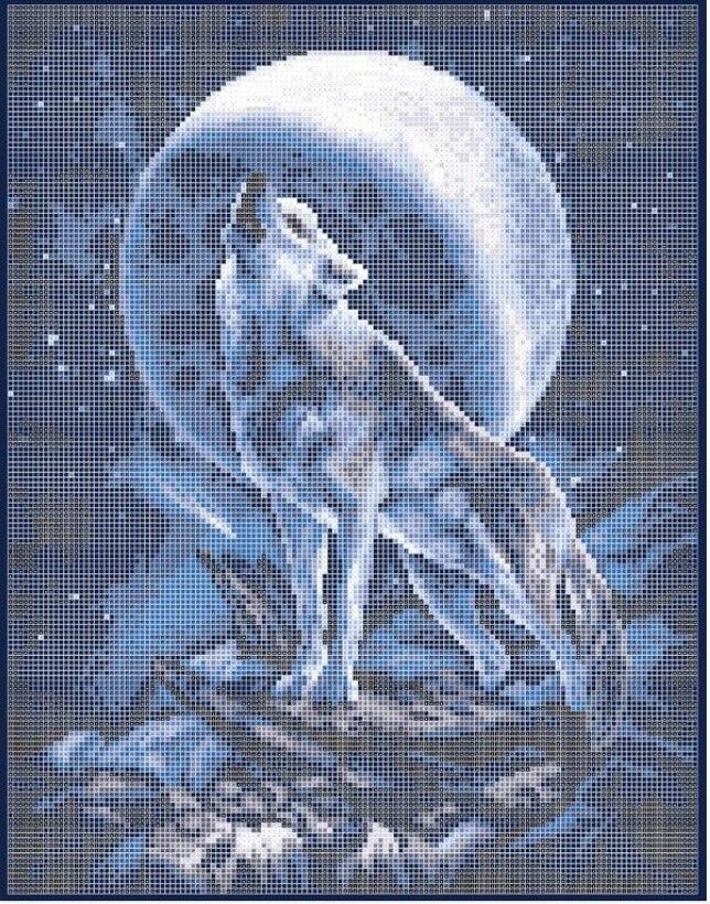 Full Bead Embroidery Kit Wolf DIY Bead needlepoint Bead stitching