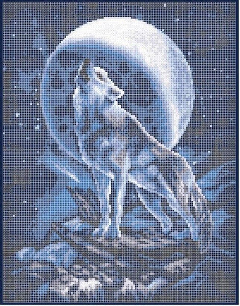 Full Bead Embroidery Kit Wolf DIY Bead needlepoint Bead stitching