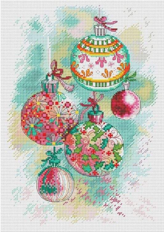 Counted Cross Stitch Kit Christmas tree toys DIY Unprinted canvas