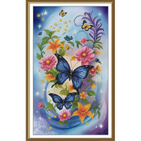 Counted Cross Stitch Kit Butterfly DIY Unprinted canvas