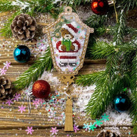 Bead Embroidery Kit on Plastic Bear DIY Christmas tree toy