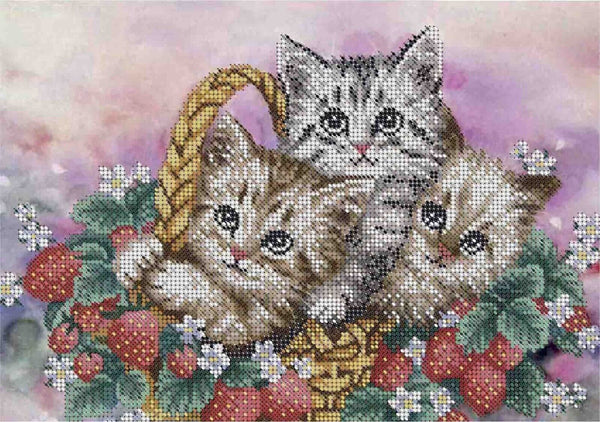 Bead Embroidery Kit Cats DIY Beaded needlepoint Beaded stitching