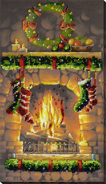 Bead Embroidery Kit By the fireplace Bead stitching Bead needlepoint DIY
