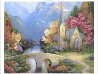 Bead Embroidery Kit Mountain landscape DIY Bead needlepoint Beaded stitching