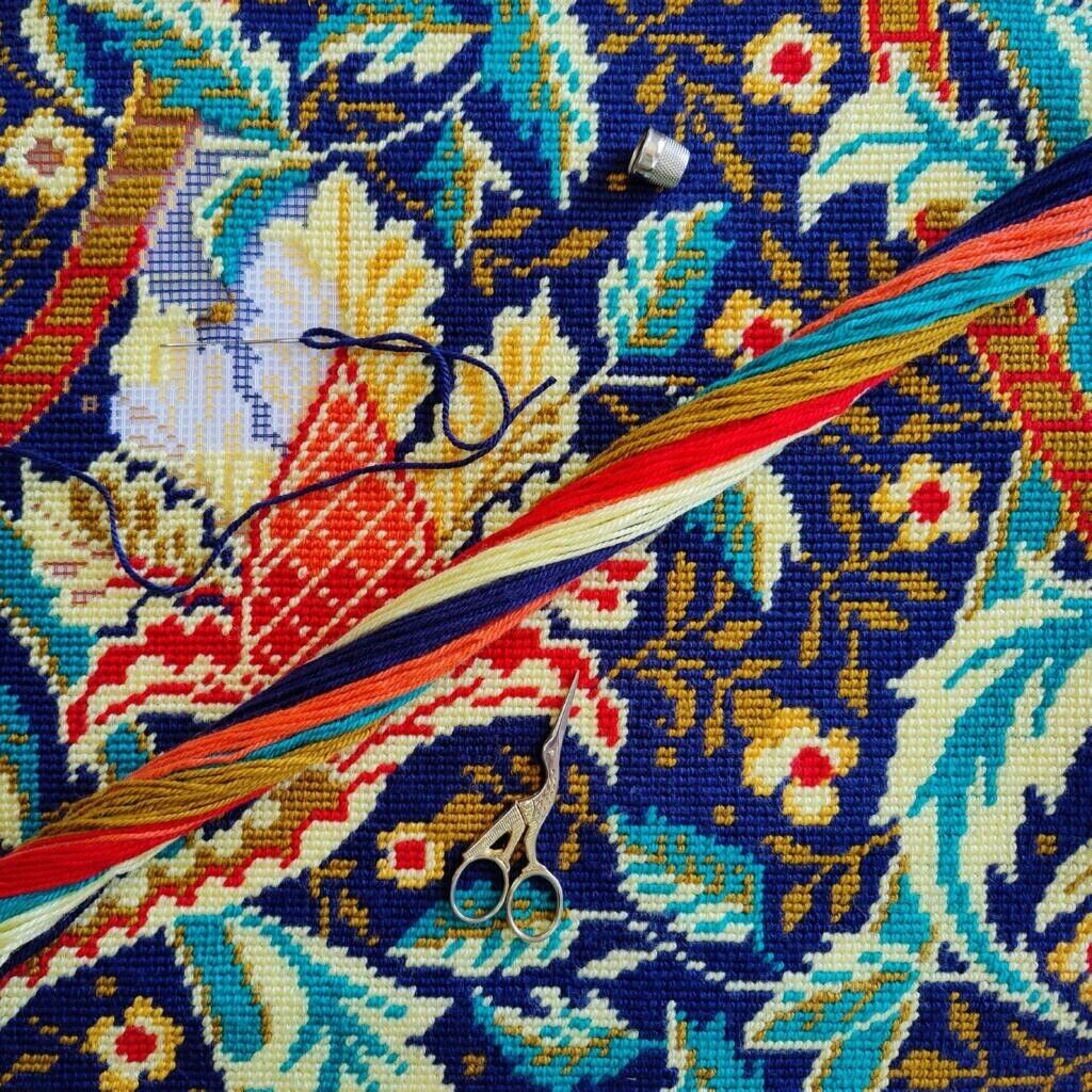 Tapestry Pillow Cover DIY kit "Hazelnut" Needlepoint kit Printed canvas