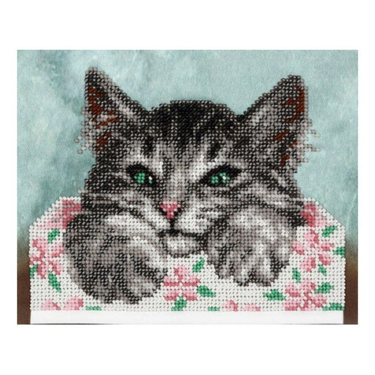 Bead Embroidery Kit Cat Bead needlepoint Bead stitching Beadwork DIY