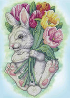 Bead Embroidery Kit Rabbit DIY Beaded needlepoint Beaded stitching