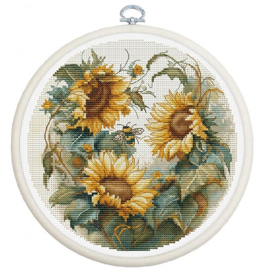 Counted Cross Stitch Kit Sunflowers Luca-S DIY Unprinted canvas