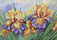 Bead Embroidery Kit Irises Flowers DIY Beaded needlepoint Beaded stitching