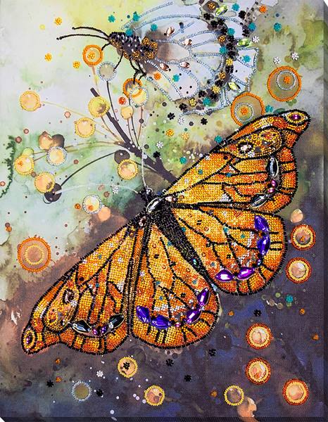 Bead Embroidery Kit Butterfly Beaded needlepoint Beadwork Beading DIY