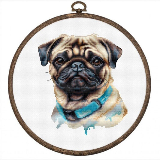 Counted Cross Stitch Kit Pug Dog Luca-S DIY Unprinted canvas
