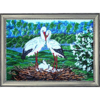 Full Bead Embroidery kit Storks Beaded needlepoint Beadwork