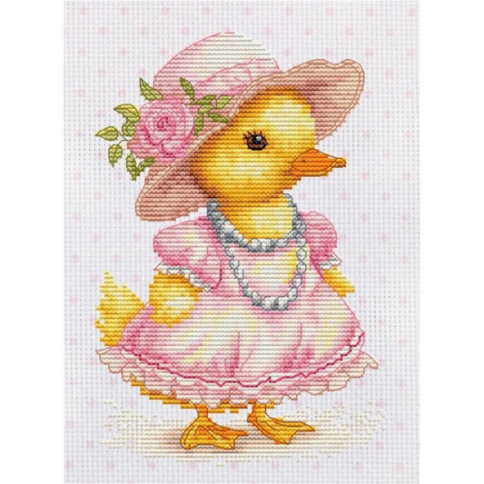 Counted Cross Stitch Kit Duckling Luca-S DIY Unprinted canvas