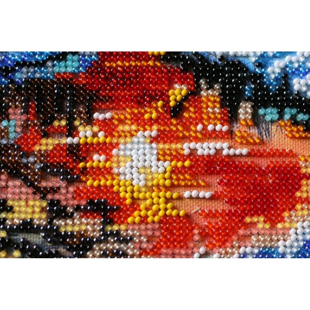 Bead Embroidery Kit Winter Bead stitching Bead needlepoint DIY