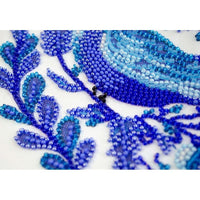 Bead Embroidery Kit Blue bird Beaded stitching Bead needlepoint DIY