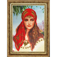 Bead Embroidery Kit Gypsy girl DIY Bead needlepoint Beadwork