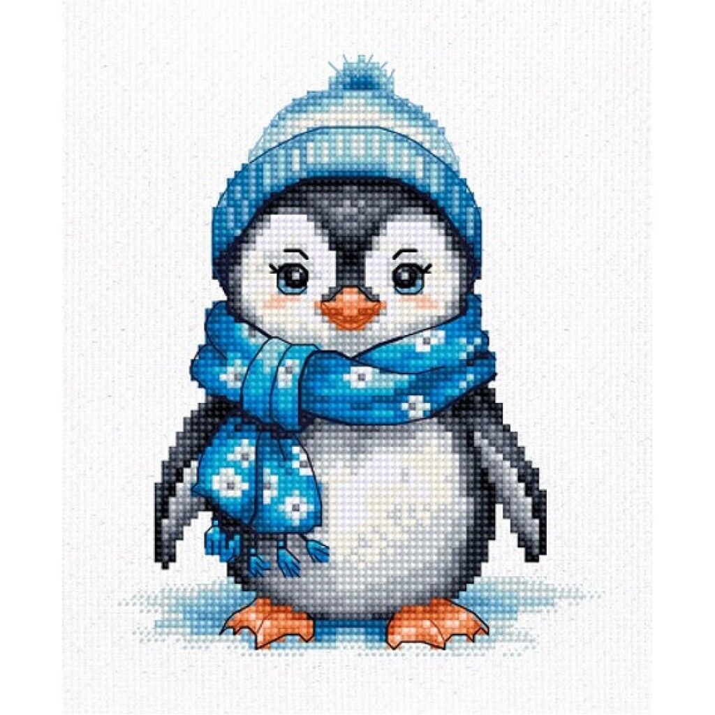 Counted Cross Stitch Kit Penguin Luca-S DIY Unprinted canvas