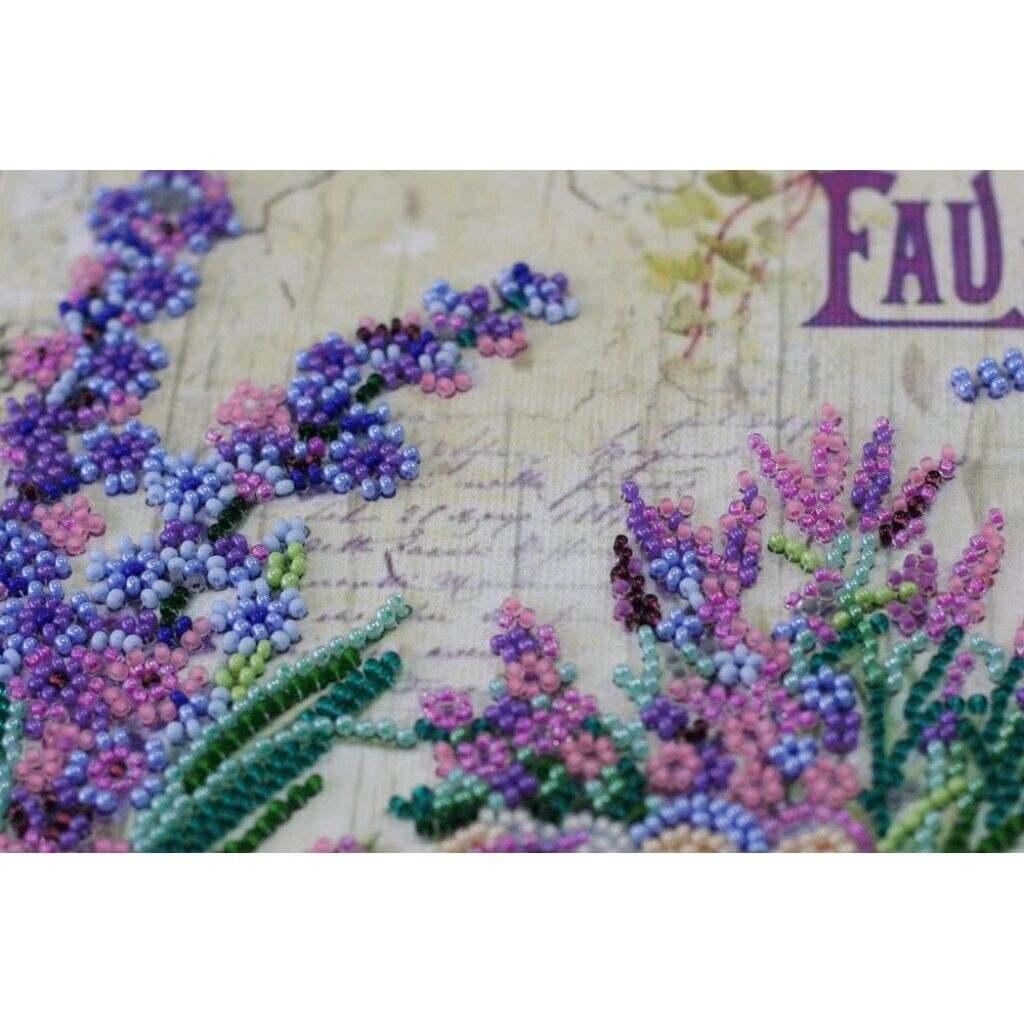 Bead Embroidery Kit Lavender chantilly Beadwork Bead needlepoint DIY