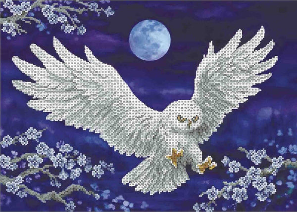 Bead Embroidery Kit Owl DIY Beaded needlepoint Beaded stitching