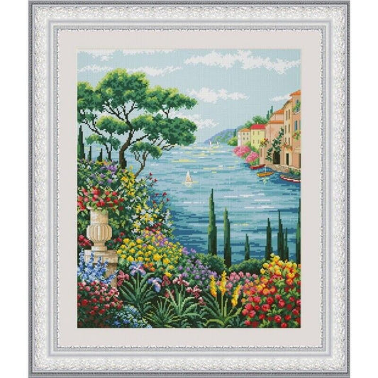 Counted Cross Stitch Kit Evening coast DIY Unprinted canvas