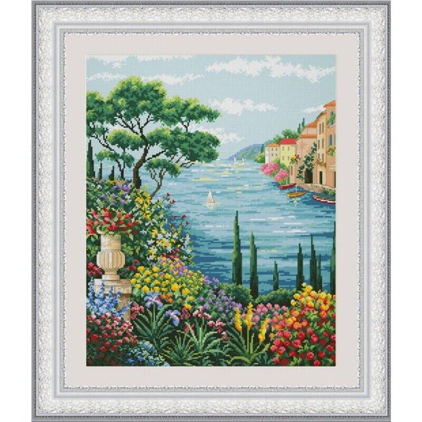 Counted Cross Stitch Kit Evening coast DIY Unprinted canvas