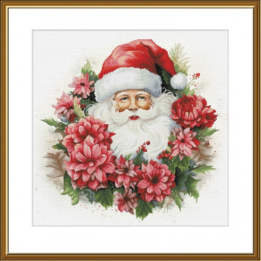 Counted Cross Stitch Kit Santa DIY Unprinted canvas