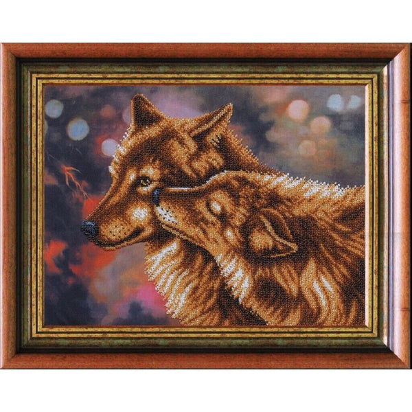 Bead Embroidery Kit Wolves Bead needlepoint Bead stitching Beadwork DIY