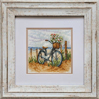 Counted Cross Stitch Kit Walk by the sea DIY Unprinted canvas