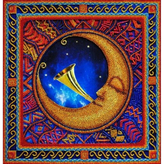 Bead Embroidery Kit Rhythm of the moon DIY Beaded needlepoint Beaded stitching