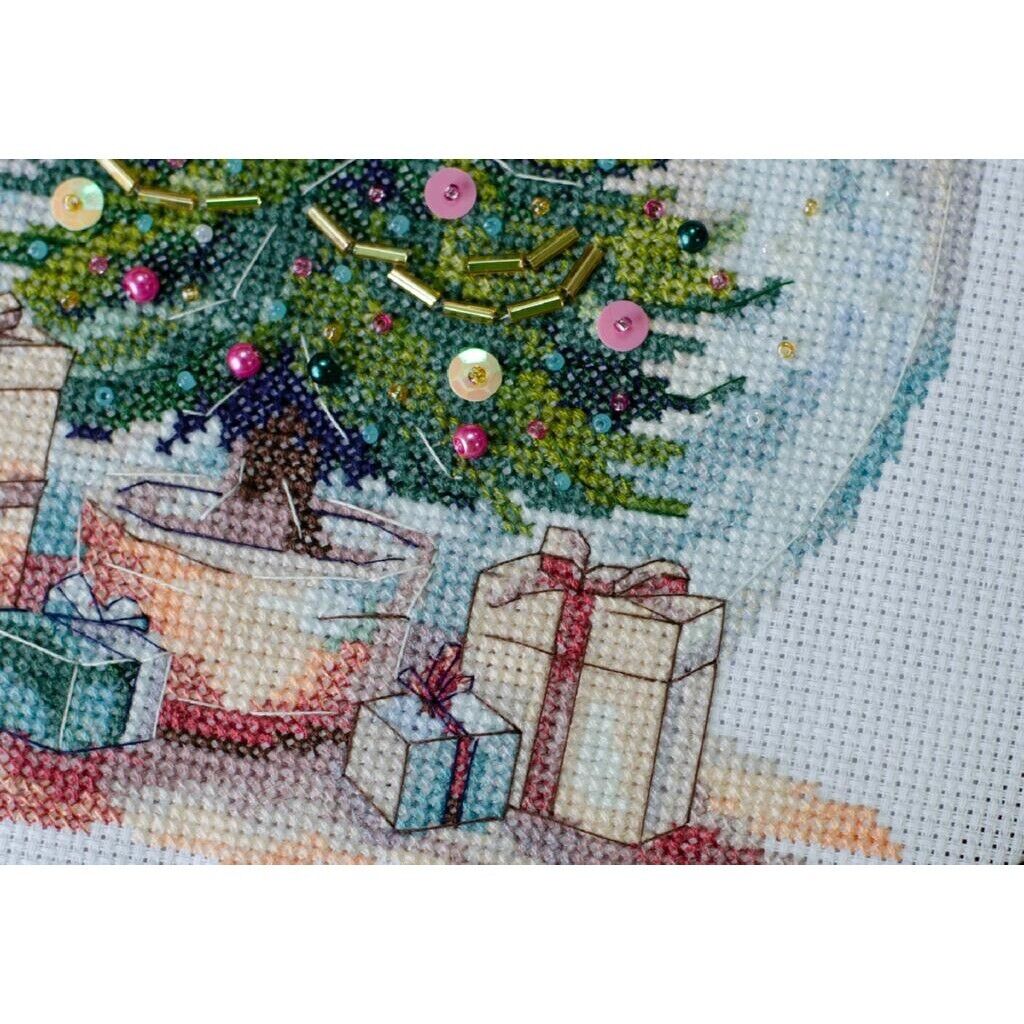 Counted Cross Stitch Kit Christmas tree DIY Unprinted canvas