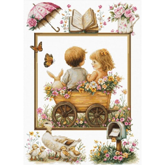 Counted Cross Stitch Kit Children's adventures Luca-S Unprinted canvas