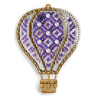 Bead Embroidery Kit on Plastic Purple balloon DIY Christmas tree toy