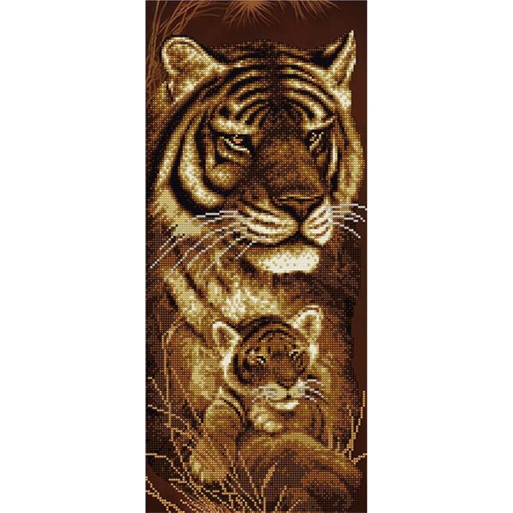 Bead Embroidery Kit Tigers DIY Bead needlepoint Bead stitching Beadwork