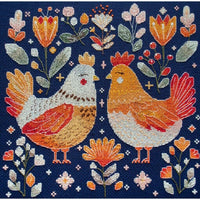 Counted Cross Stitch Kit Chickens DIY Unprinted canvas