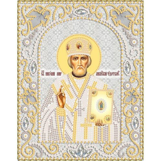 Bead Embroidery Kit Icon Saint Nicholas the Wonderworker Beaded stitching DIY