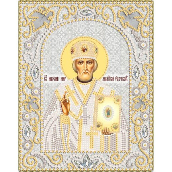 Bead Embroidery Kit Icon Saint Nicholas the Wonderworker Beaded stitching DIY