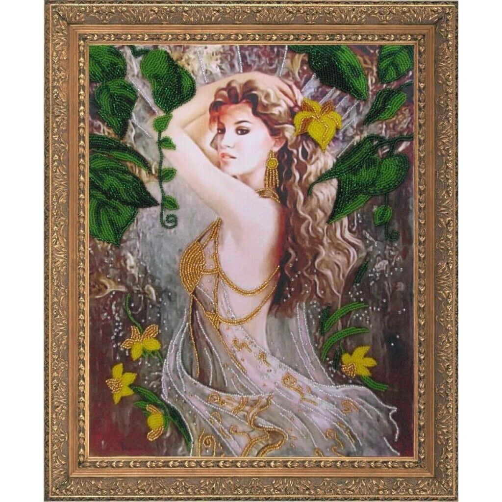 Bead Embroidery Kit Lady Christina DIY Bead needlepoint Beadwork