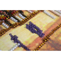 Bead Embroidery Kit Autumn city Beaded stitching Bead needlepoint Beadwork DIY