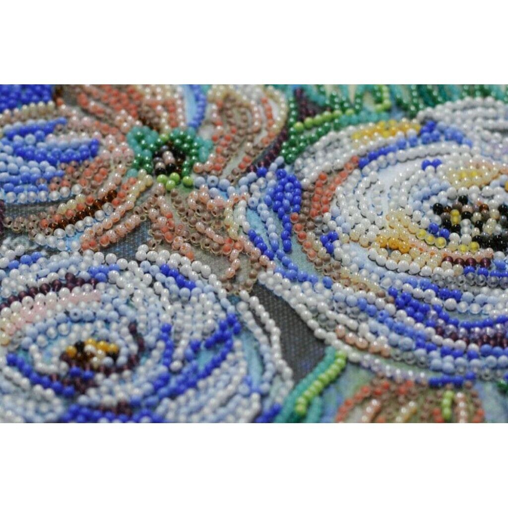 Bead Embroidery Kit Pastel bouquet Beadwork Bead needlepoint DIY