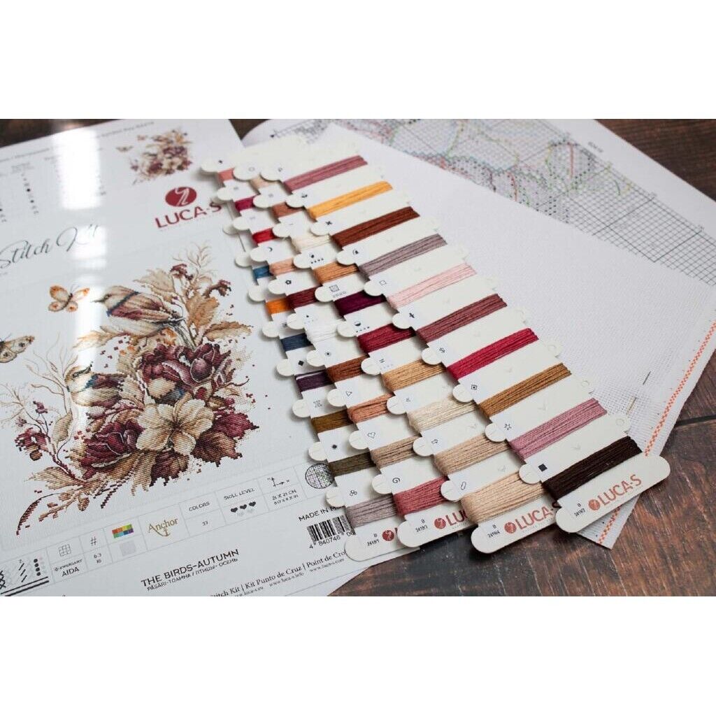 Counted Cross Stitch Kit Autumn birds Luca-S DIY Unprinted canvas