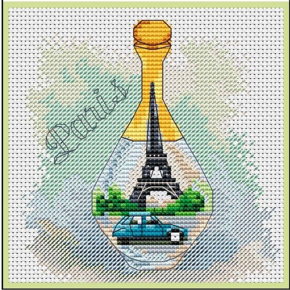 Counted Cross Stitch Kit Paris DIY Unprinted canvas