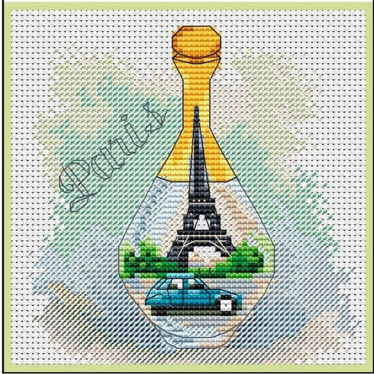 Counted Cross Stitch Kit Paris DIY Unprinted canvas