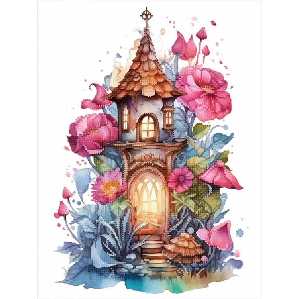 Bead Embroidery Kit Fairy house Bead needlepoint Beaded stitching Beadwork DIY