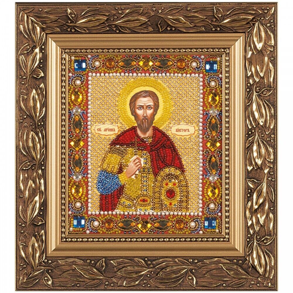 Bead Embroidery Kit Icon St. Victor DIY Bead needlepoint Beadwork