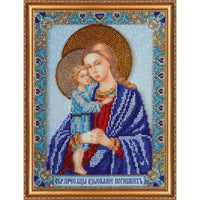 Bead Embroidery Kit Icon Virgin Mary Mother of God Beaded stitching DIY