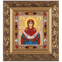 Bead Embroidery Kit Icon Virgin Mary Mother of God DIY Bead needlepoint Beadwork